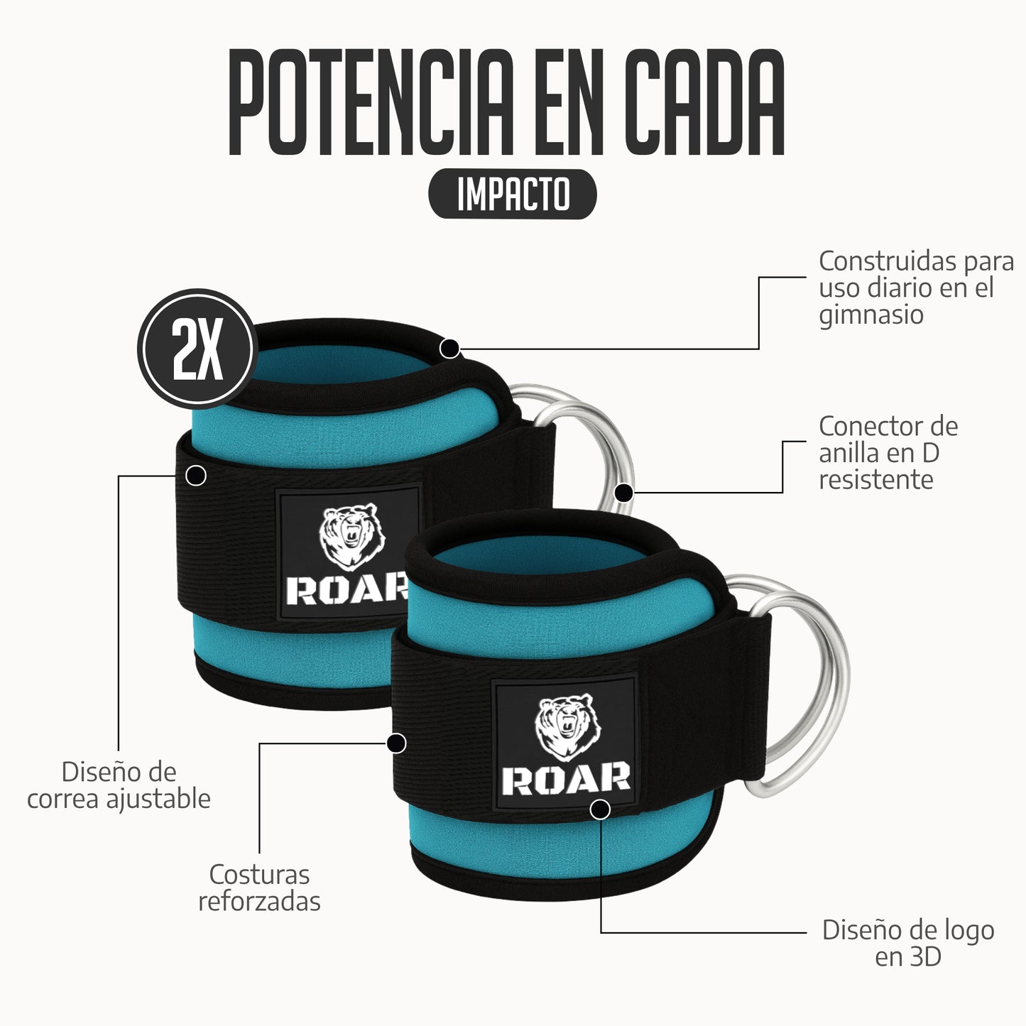 Tobilleras Poleas Gym (2 Piezas)