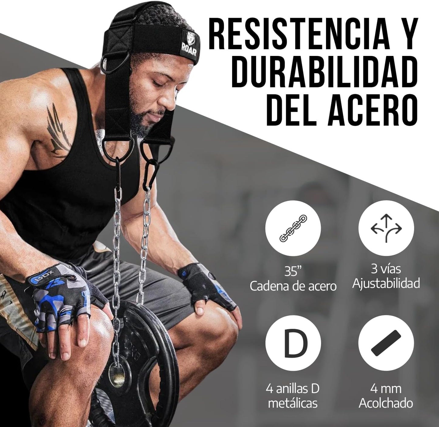 Arnés de Cuello Profesional para Boxeo, MMA y Gym ROAR
