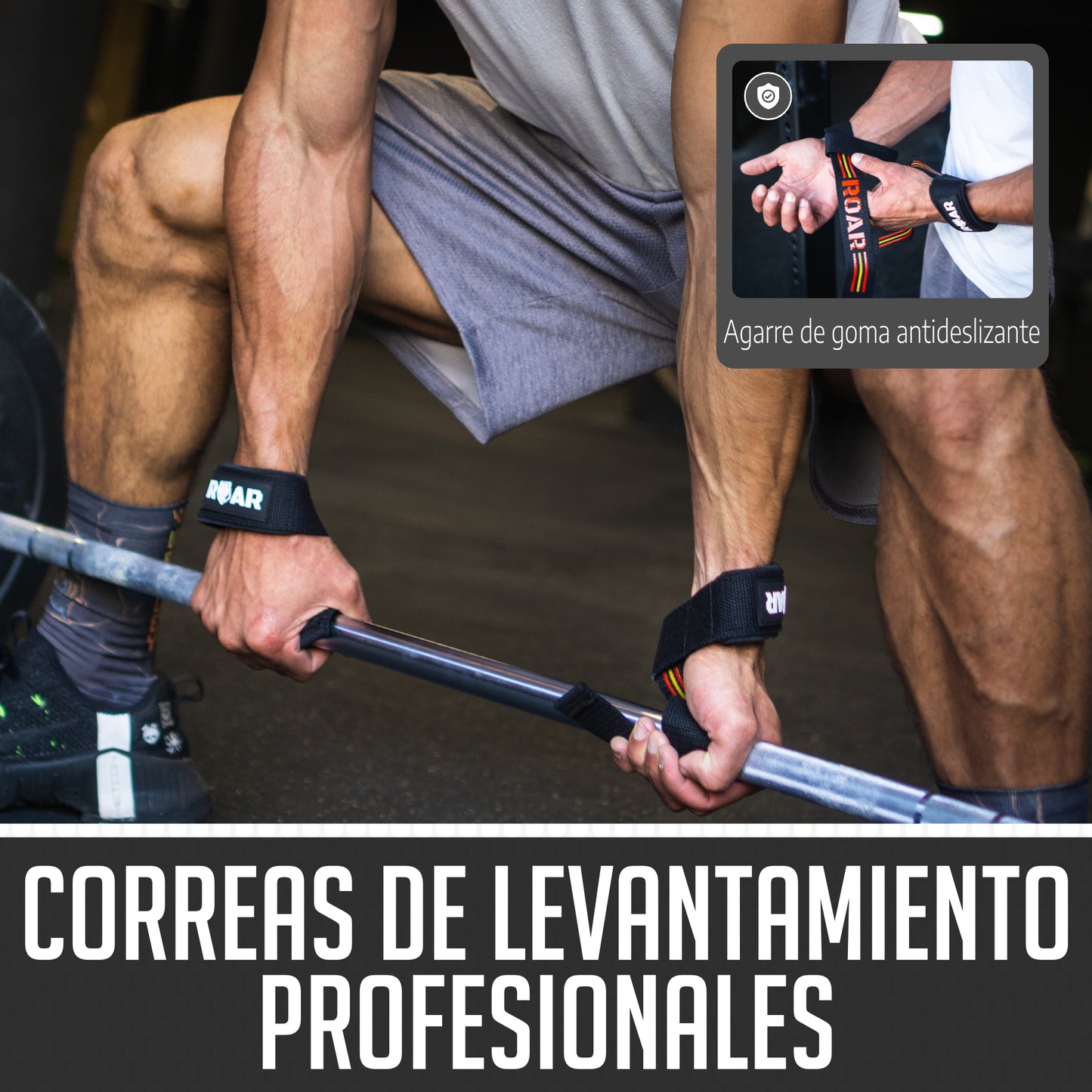 Straps Profesionales Gym Antideslizantes ROAR