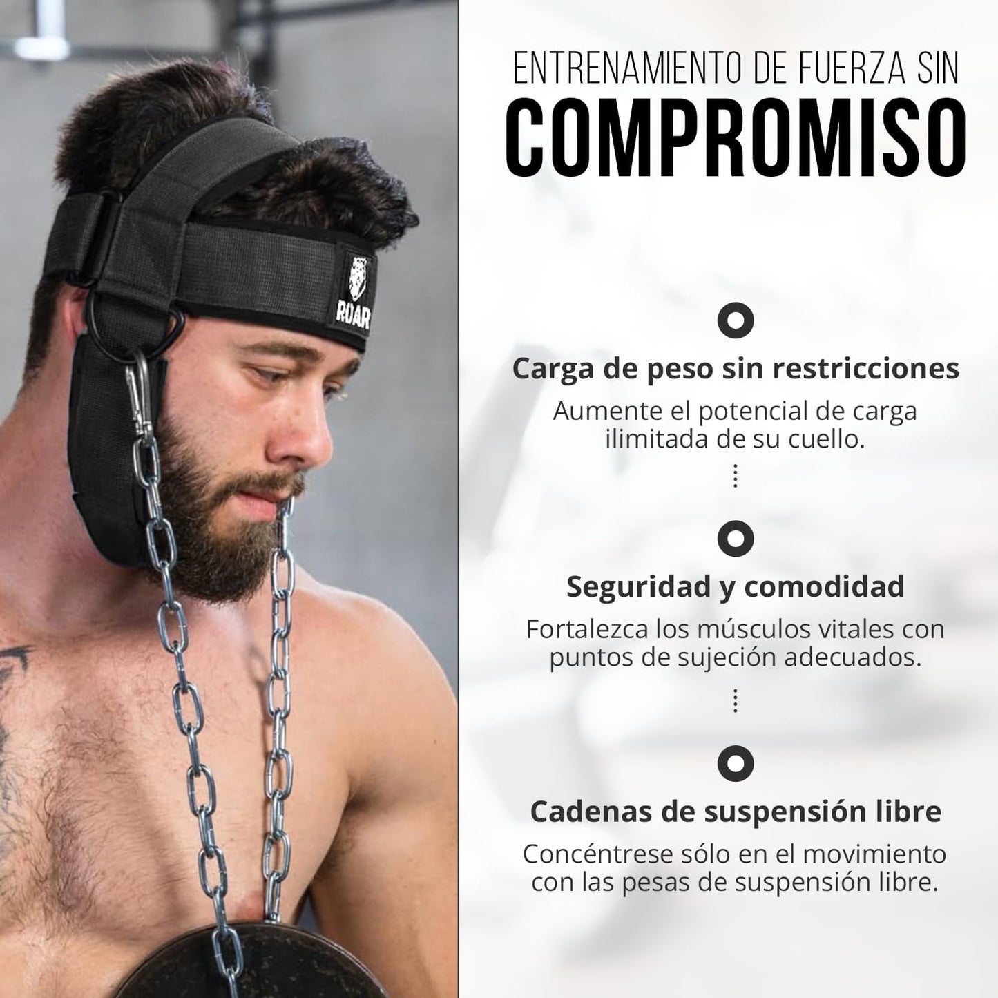 Arnés de Cuello Profesional para Boxeo, MMA y Gym ROAR