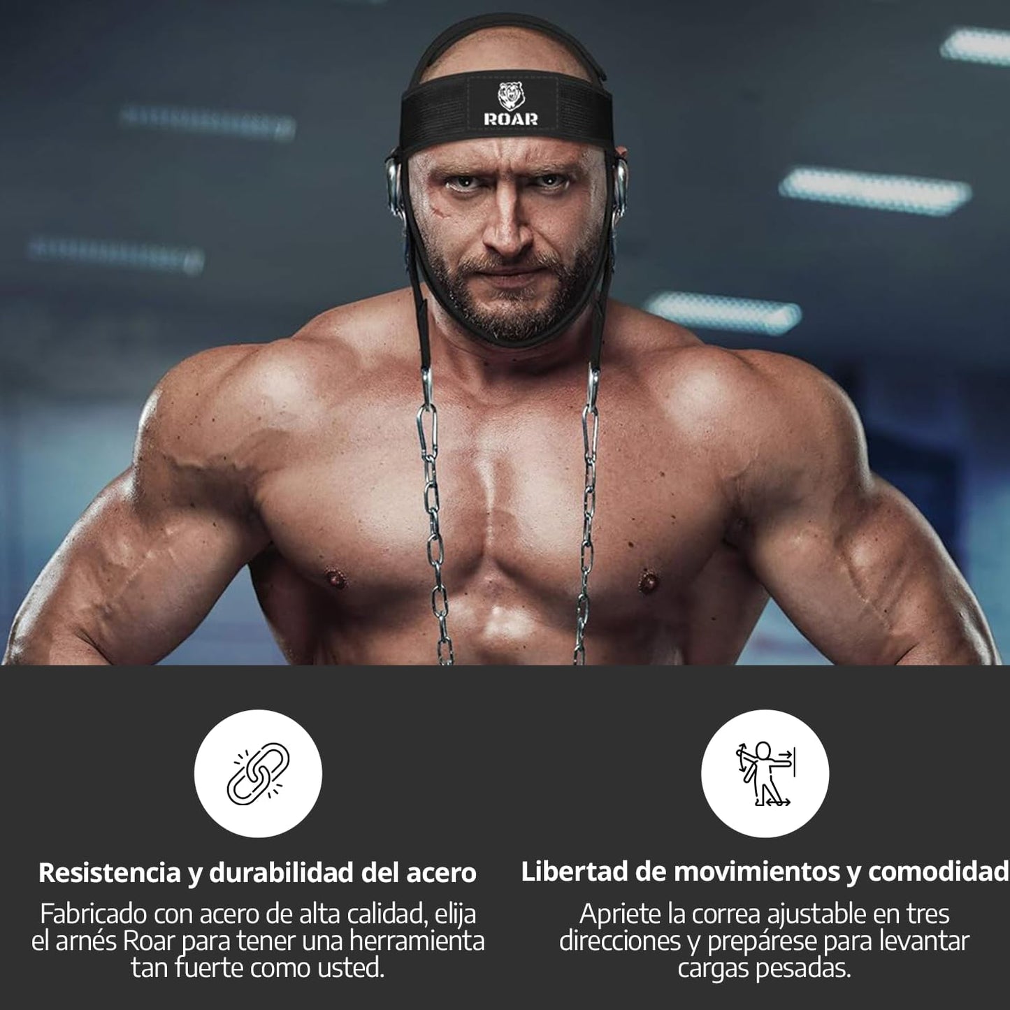 Arnés de Cuello Profesional para Boxeo, MMA y Gym ROAR