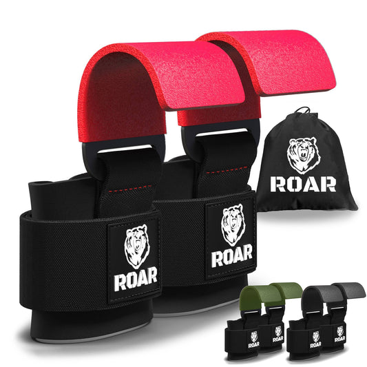 Ganchos de Levantamiento Gym Lifting Hooks Antideslizantes ROAR