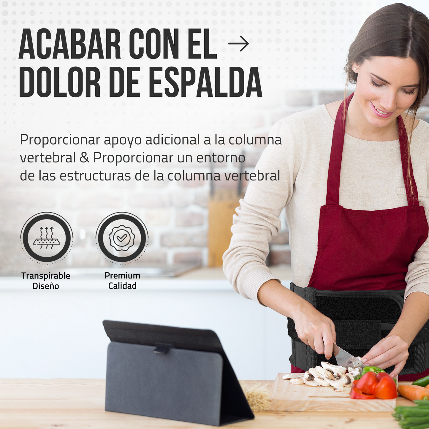 Faja Lumbar Hombre Mujer con Soporte Ergonómico y Férulas ROAR