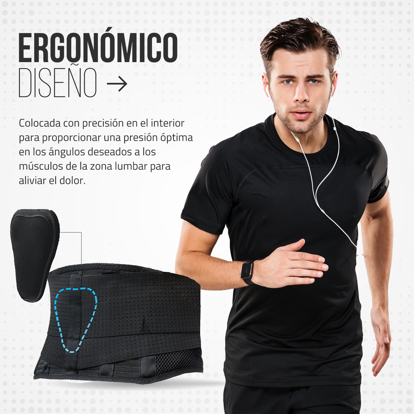 Faja Lumbar Hombre Mujer con Soporte Ergonómico y Férulas ROAR