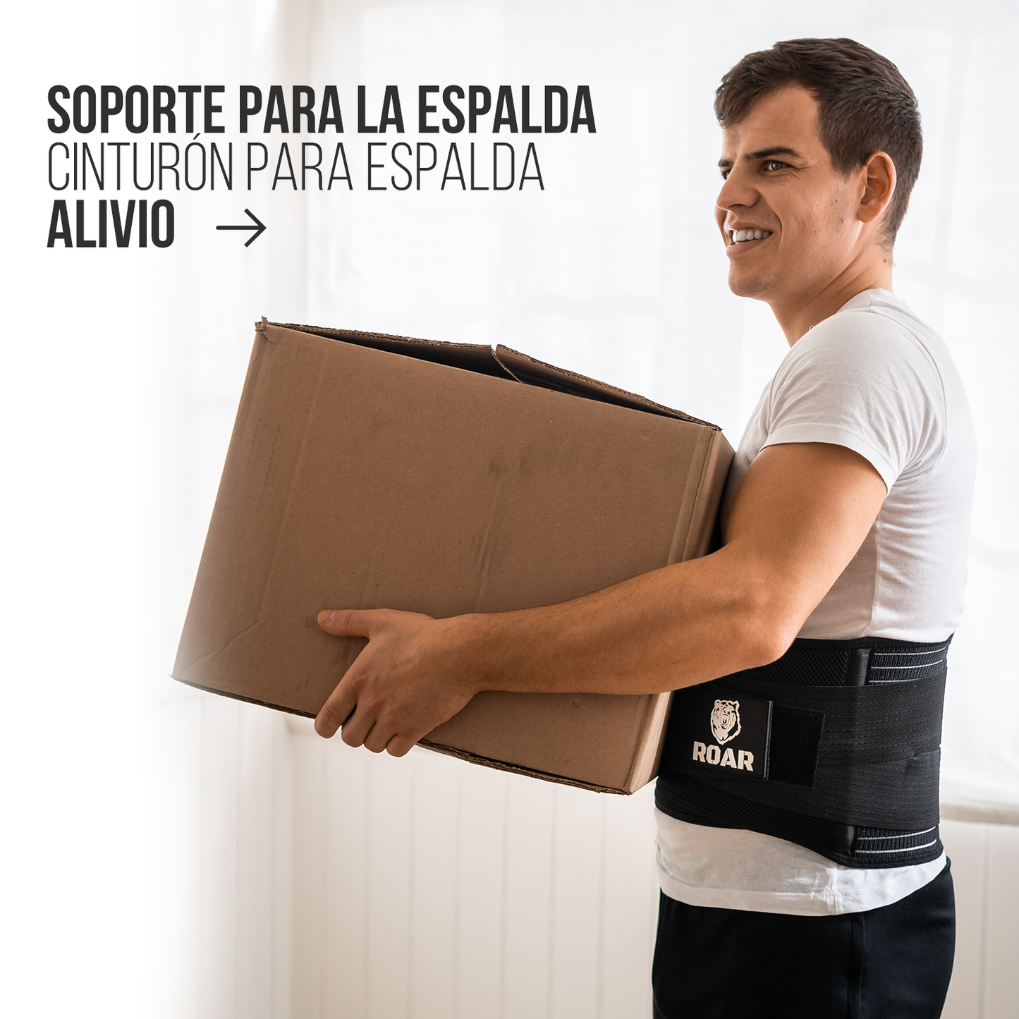 Faja Lumbar Hombre Mujer con Soporte Ergonómico y Férulas ROAR