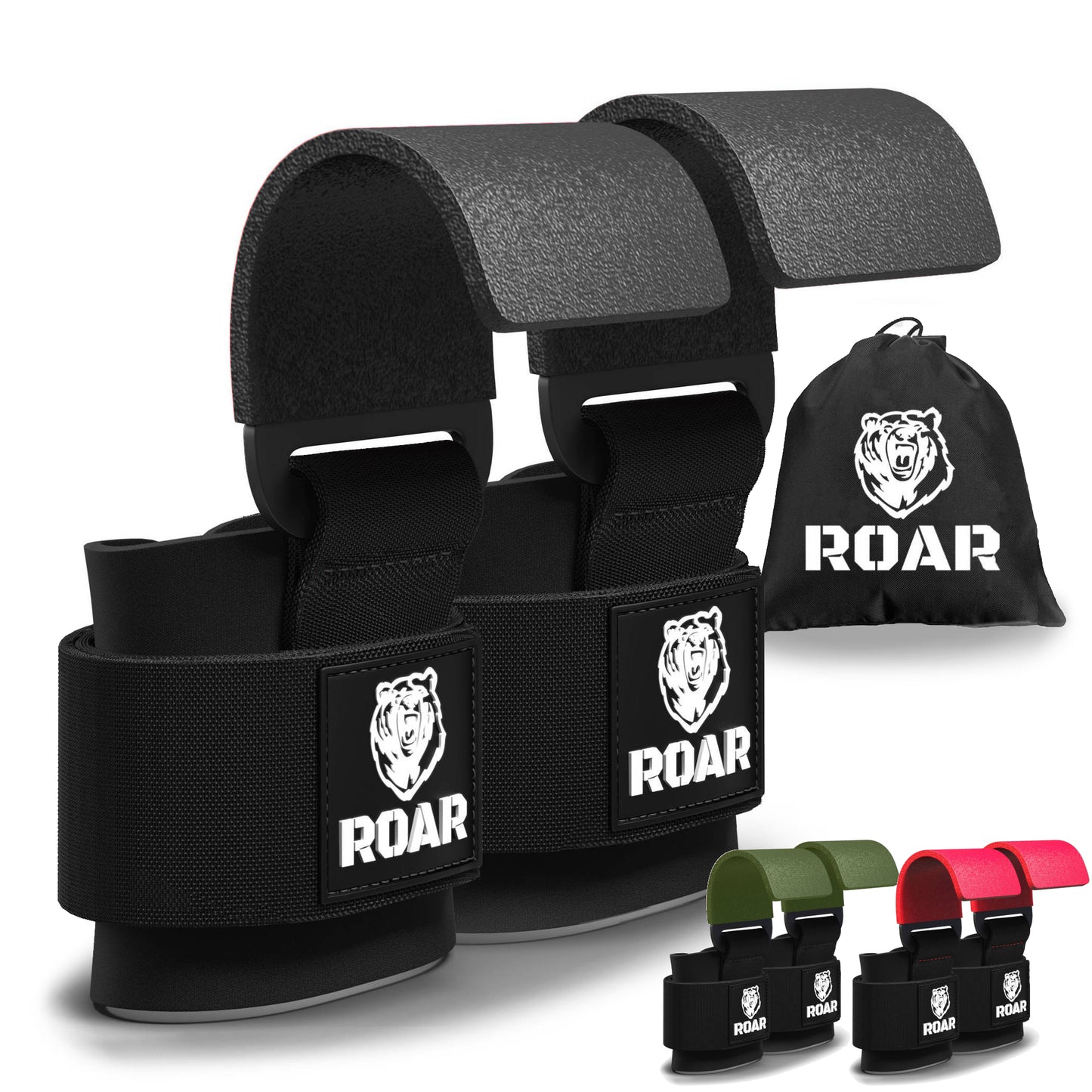 Ganchos de Levantamiento Gym Lifting Hooks Antideslizantes ROAR