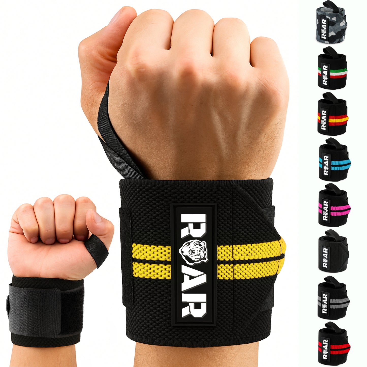 Muñequeras Deportivas Ajustables para Crossfit y Fuerza ROAR