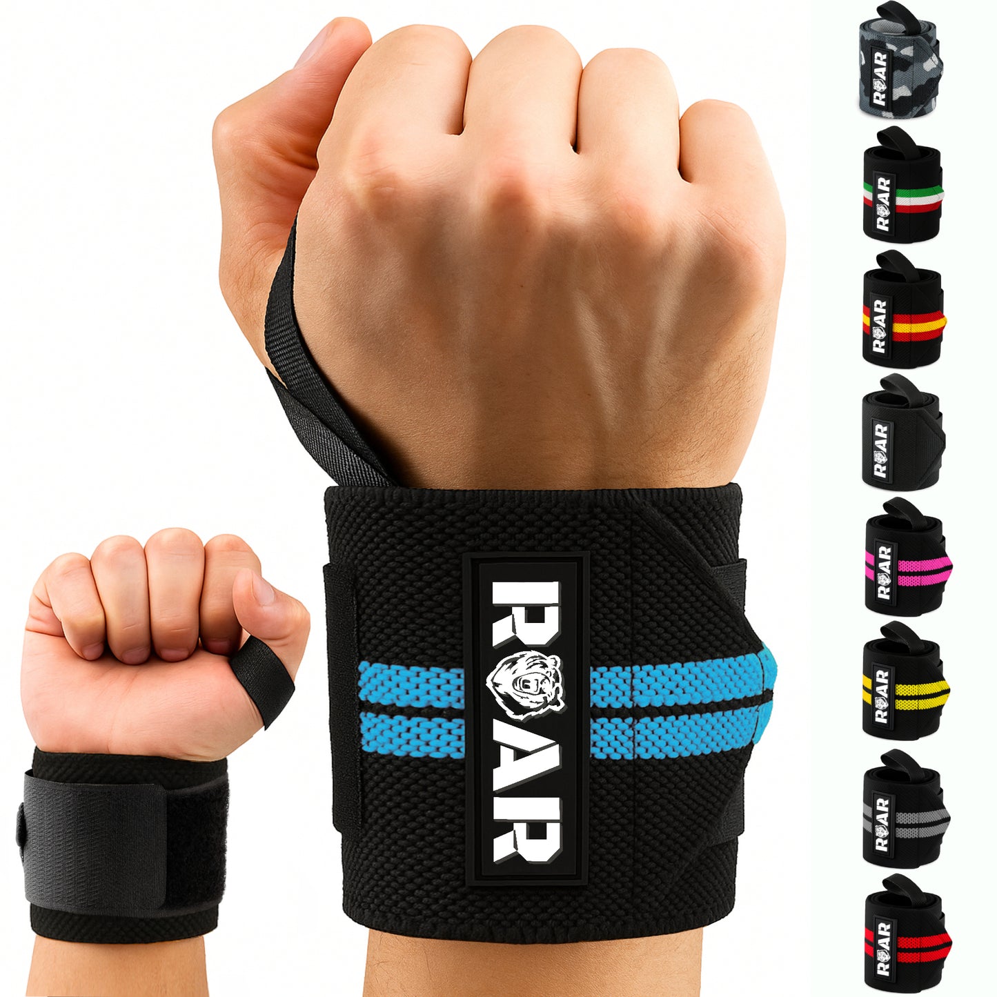Muñequeras Deportivas Ajustables para Crossfit y Fuerza ROAR