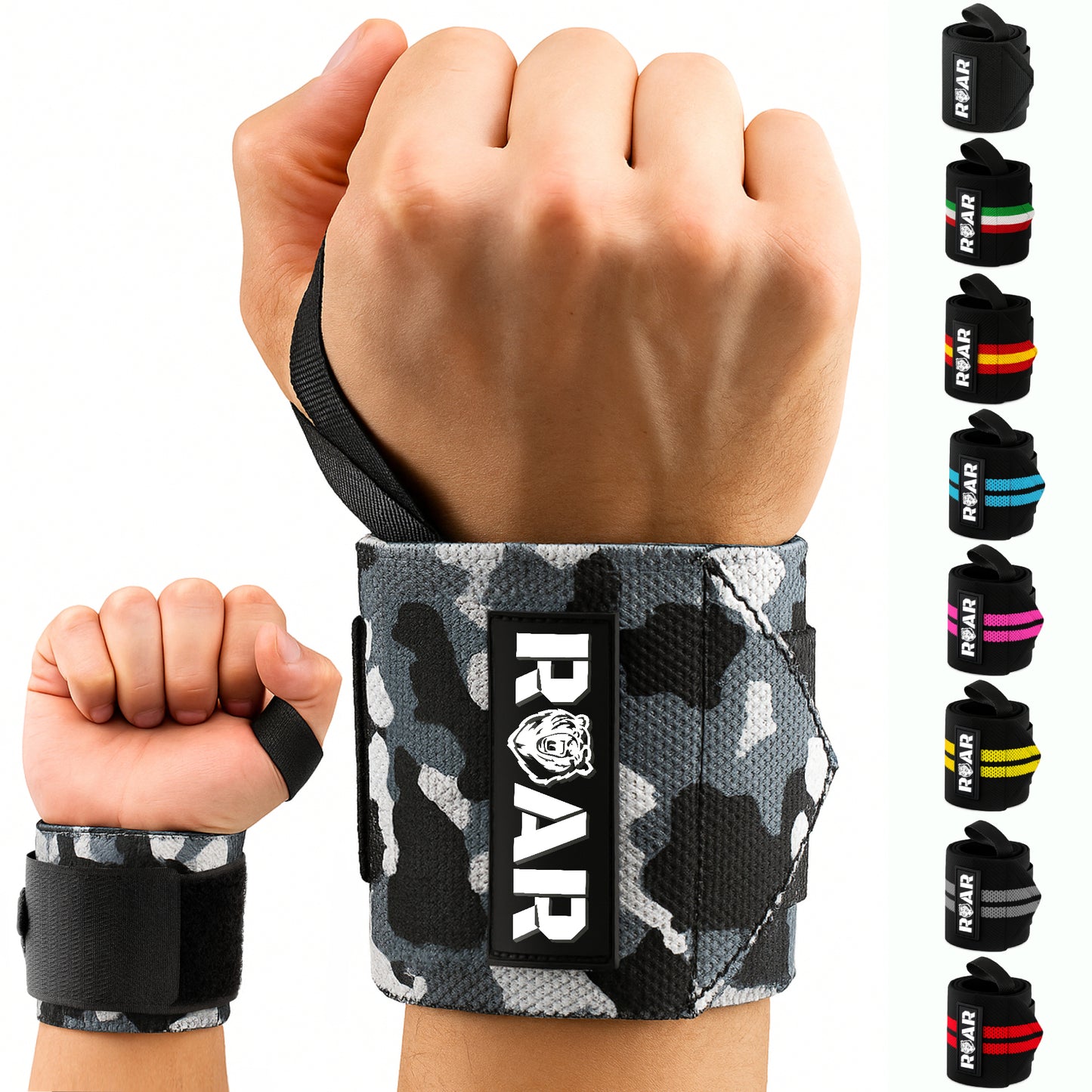 Muñequeras Deportivas Ajustables para Crossfit y Fuerza ROAR