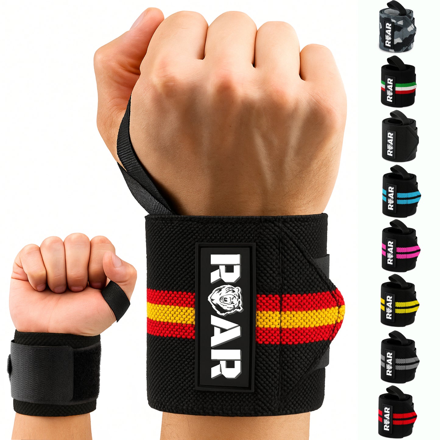 Muñequeras Deportivas Ajustables para Crossfit y Fuerza ROAR