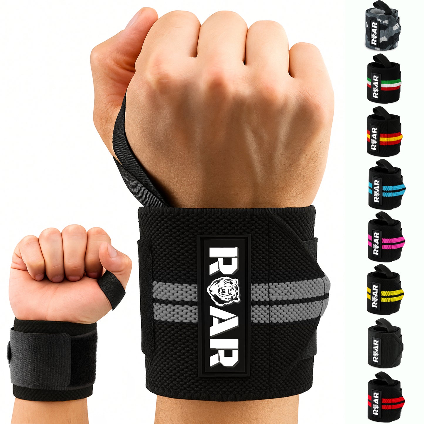Muñequeras Deportivas Ajustables para Crossfit y Fuerza ROAR