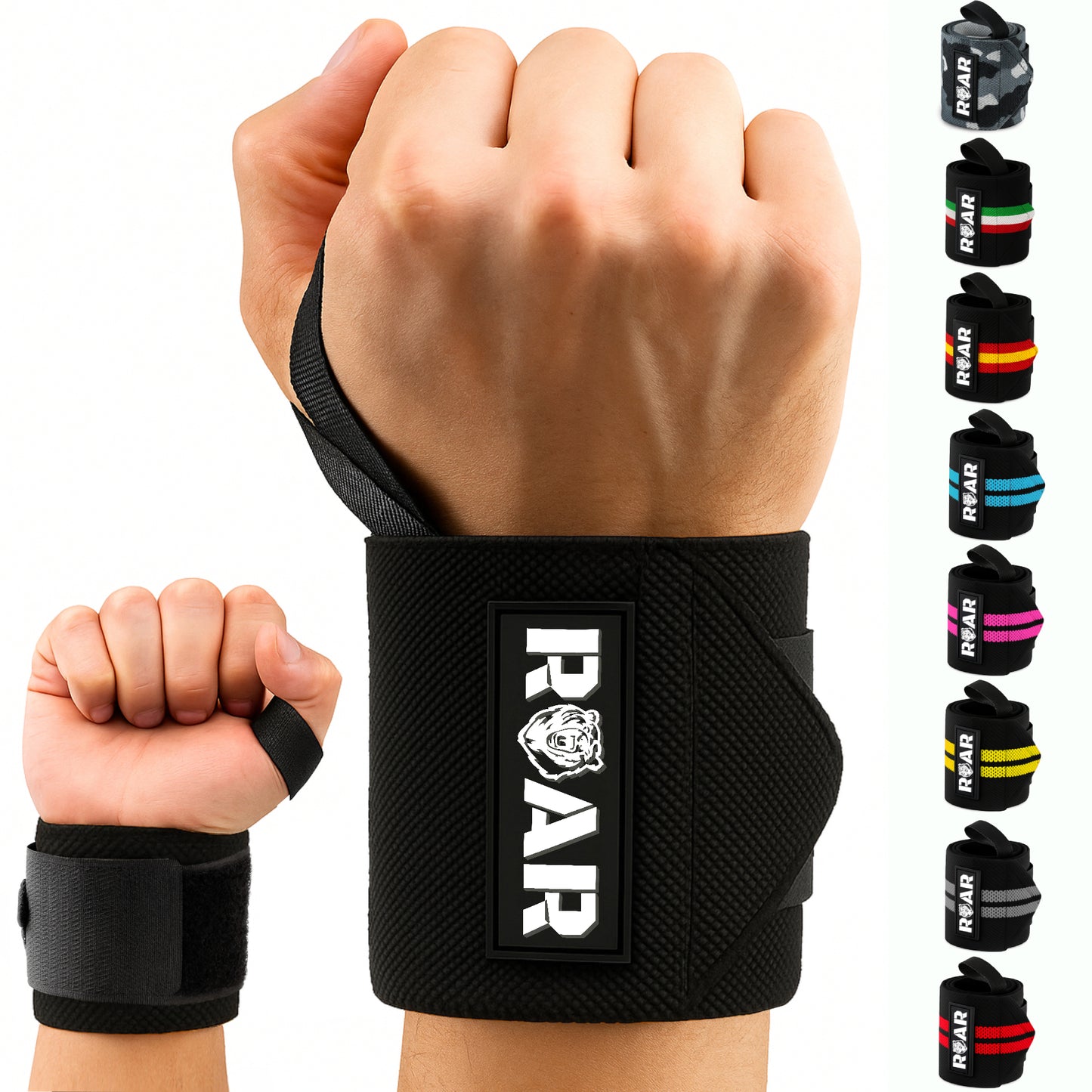 Muñequeras Deportivas Ajustables para Crossfit y Fuerza ROAR