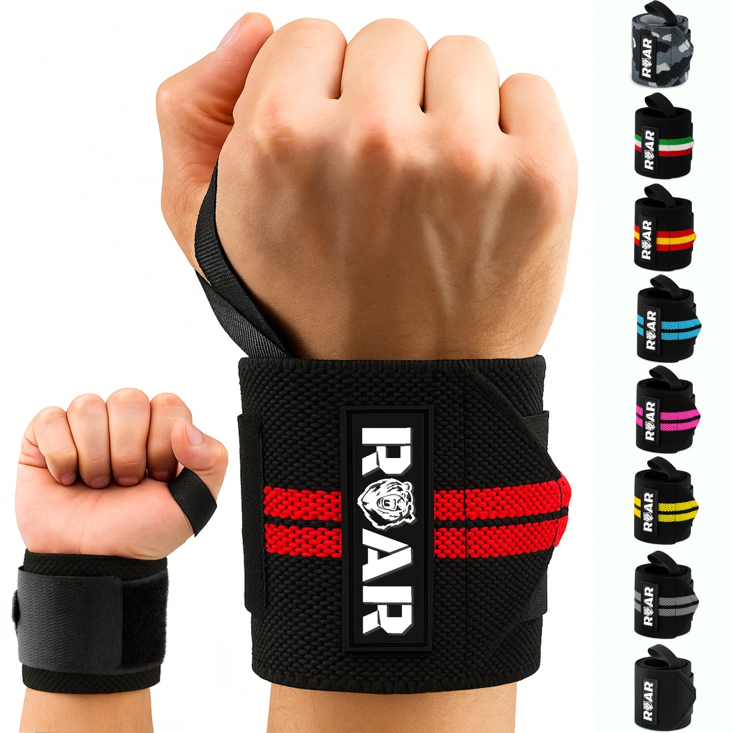 Muñequeras Deportivas Ajustables para Crossfit y Fuerza ROAR