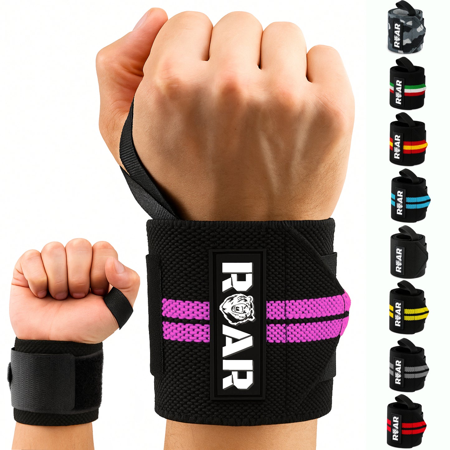 Muñequeras Deportivas Ajustables para Crossfit y Fuerza ROAR